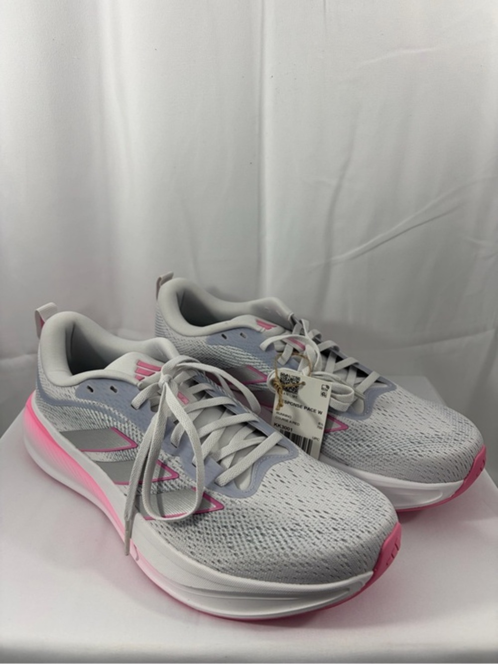 NWT adidas Women's Size 10 Light Gray & Pink Running Sneakers